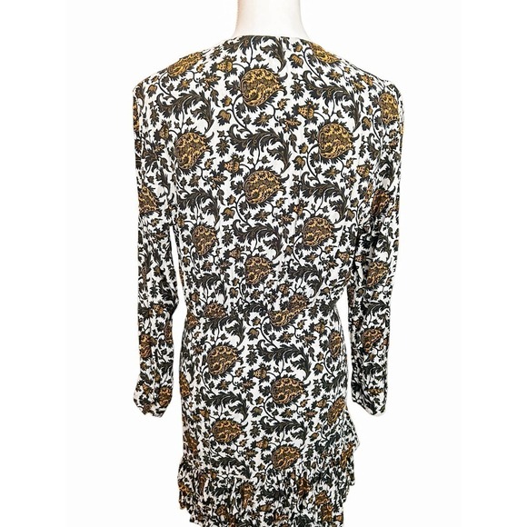 Sandro Dami Dress Black White Floral Crepe - Picture 9 of 11